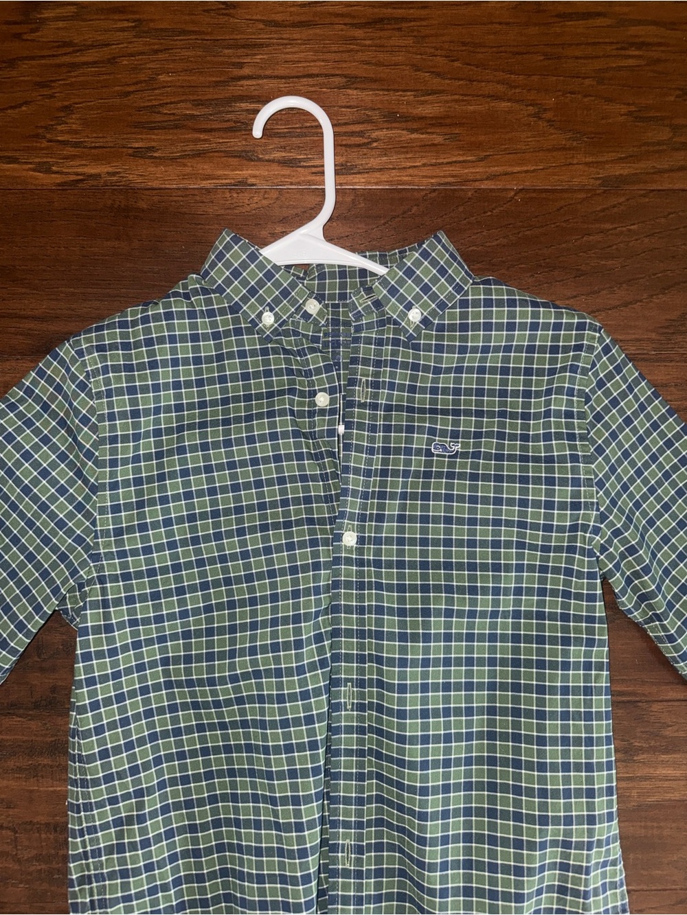 Vineyard Vines Green and Navy Plaid Button-Down Shirt